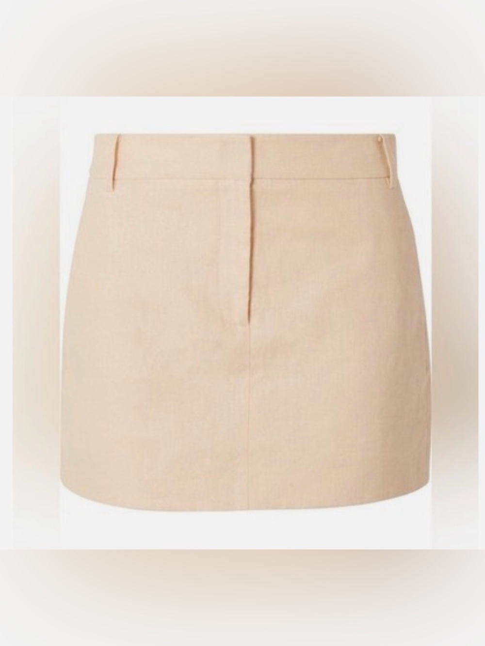 Tibi Linen Canvas Mini Trouser Skirt Biscotti Beige Size 4